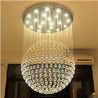 Modern Crystal Chandeliers Hanging Lamps Fixtures GU10 90~260V Led Living Room Dinning Room Crystal Ball Lighting WPL220