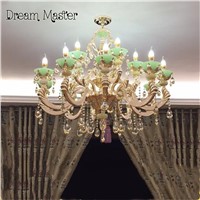 European luxury atmosphere crystal chandelier duplex building villa living room restaurant alloy jade candle Chandelier