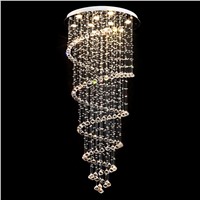 D70CM Art Deco led Spiral Lustre Crystal Chandelier Light Fixtures Long Stair Light for Staircase Hotel Foyer Living Room