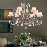 K9 Crystal Luxurious Chandeliers American European Classical Art Deco Suspension Lighting Living Room Hanging Lamp