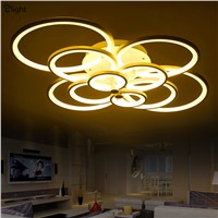 Nordic Acrylic Rings Led Ceiling Chandeliers Creative NiteCore Dimmable Led Chandelier Lighting Living Room Led Chandelier Light