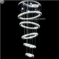 New 5 circle K9 Crystal Chandelier high quality Stainless steel Five rings LED lights  High-grade light  the new listing