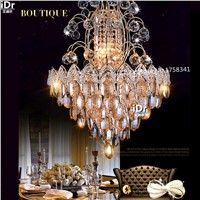 New Luxury living room atmosphere gold chandelier crystal lights bedroom led lamps roundr Bedroom lamp Hall