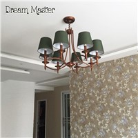 European style countryside iron cloth chandelier Mediterranean simple restaurant living room chandeliers Postage free