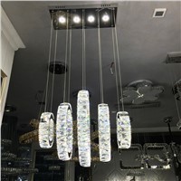 LED Crystal Chandelier Lights Lamp For Living Room Cristal Lustre Chandeliers Lighting Pendant Hanging Ceiling Fixtures 5 Rings