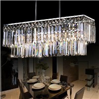 Rectangle Design Modern Crystal Chandelier for Dining Room Lustres Pendent Indoor Lighting Guaranteed 100%