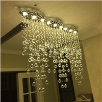Modern Surface Mount Rain Drop Ceiling Crystal Chandelier Lamp Curtain Lights for Living Room Bed Room Parlor Indoor Lighting