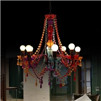 European style rural decoration colorful crystal chandeliers restaurants coffee shops colorful dream multi creative Chandelier