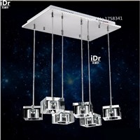 Modern Upscale atmosphere lighting restaurant lights crystal chandelier three simple rectangular LED chandelier lighting