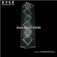 crystal chandelier light large luxury square foyer crystal chandelier stairs hanging lamp hotel lighting