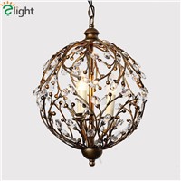 American Retro Lustre Crystal Led Chandeliers Luminaria Iron Branch Dining Room Led Chandelier Lighting Hanging Lights Fixtures