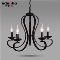 American Style Black Wrought Iron Vintage LED Chandelier Lights Fixtures Candle Chandeliers For Room Lighting (3018)