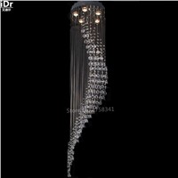 k9 chandeliers led gu10 lamp D400mm*H1500MM popular design crystal light rotating Foyer Modern crystal chandeliers
