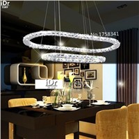 Art led lamps restaurant crystal chandelier circular bedroom modern minimalist lighting  High-end European-style chandelier