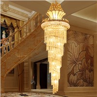 Large  K9 Crystal Chandelier Light Modern Luxury Led Chandelier Lighting Lustres Chandeliers Hotel Villa Lobby Stair