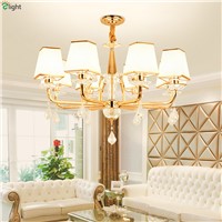 Modern Lustre Crystal Led Chandelier Lighting Gold Metal Dining Room Led Pendant Chandeliers Lamp Bedroom Hanging Light Fixtures