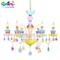 Beautiful colorful lighting rainbow glass chandelier modern crystal pendant chandelier for house living room bedroom dining room