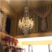 XL Modern crystal chandelier LED lamps long large pendant chandeliers H2.1M luxury villa Hotel candle holder lamps hanging Light