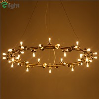 Nordic Magic Bean Glass Led Chandeliers Lustre Gold Metal Dining Room Led Chandelier Lighting Bedroom Led Hanging Lights Fixture