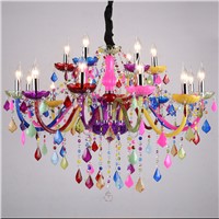 LED Crystal Chandelier Lighting Bohemia Colorful Crystal Chandelier lustres de cristal Decorative Lamps Tiffany Pendant lamp