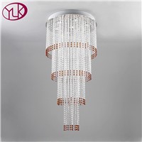 Dimmable Crystal Light Modern 4 Layers Stair Chandelier Lighting LE Lustres De Cristal Lamp Dia60*h150cm Home Light Fixture