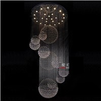 Large Modern Crystal Chandelier for Lobby Lustre Pendentes Staircase Chandelier Lighting Dia100* H300cm