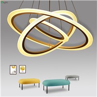 Modern DIY Aluminum Led Pendant Chandelier Lighting Lustre Acrylic Ring Dining Room Led Chandeliers Lamp Hanging Lights Fixtures