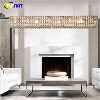 FUMAT American RH Spiridon Lustre De Cristal LED Rectangle Chandelier K9 Crystal Hanging Lamp For Living Room Decor Chandeliers