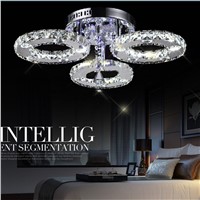 Modern Art stainless steel crystal lustre Chandeliers brief living room lamps led k9 crystal circle New lighting fixture