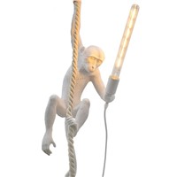 Modern Resin Art Animal Monkey Loft Style Hemp Rope Chandelier Lighting Pendant Hanging Ceiling Fixtures
