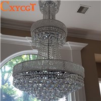 Empire 24 Light Large Gold Silver Crystal Chandelier for Hotel Hobby