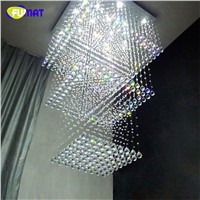 FUMAT k9 Crystal Chadeliers Modern K9 Crystal LED Art Fashion Hotel Project Stairs Lamp Living Room Lustre Ceiling Light Fixture