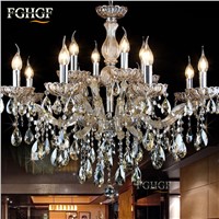 Modern Luxury Maria Theresa Cognac Crystal Chandelier Light LED Crystal Lustre Light Living Room Foyer Restaurant Indoor Decor