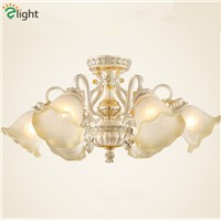 Europe Retro Resin Led Chandeliers Fixtures Lustre Crystal Glass Living Room Led Chandelier Lighting Luminarias Ceiling Lamparas