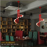 Industrial loft retro creative personality studio minimalist cafe bar spiral staircase chandelier lighting lamp living room LED