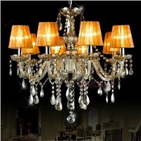 Bedroom chandelier lighting for indoor home lighting 6 Lights with lampshade Crystal chandelier modern led chandelie lampadari