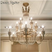 American luxury crystal chandelier Jane retro French style villa staircase dining room European Garden crystal lamp post free