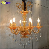 FUMAT Candle Crystal Chandelier 6pcs LED E14 Cafes Bar Lighting Candle Lustre Cristal Dining Room Luminaire LED  Chandeliers