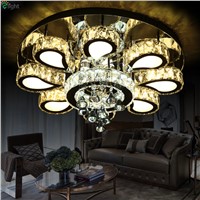Modern Lustre Crystal Led Ceiling Chandeliers Light Fixtures Chrome Steel Living Room Dimmable Led Chandelier Lighting Luminaria