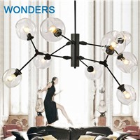 New design Pendant Hanging Chandeliers Lindsey Adelman for bar market shop restaurant Chandelier E27 black gold glass suspension