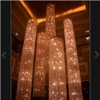 Large Long Crystal Chandelier Light lampada led Fixtures Hotel Crystal Lighting Lamp for Project Hallway Staircase chandeliers