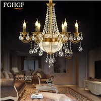 Modern Crystal Chandelier Light luminaria Luxury Chandeliers Lamp Suspended Light Lustres Bronze Color Lamp for living room