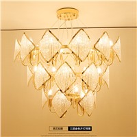 nordic Gold crystal chandelier lighting fixtures modern led chandeliers for dining room living room E14 AC90V-260V