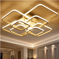New Acrylic Square 8/6/4 Rings Chandelier For Living Room Bedroom Home AC85-265V Modern Led Ceiling Chandelier Lamp Fixtures