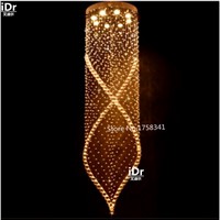Modern minimalist double staircase chandelier lamp long fishing line crystal lamps spiral staircase chandelier lamp shape