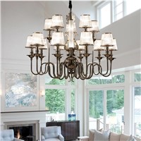 Large foyer led modern Chandelier lighting loft dining room Living room lights Cloth creative bar restaurant chandelier lamps