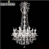 Long Stair K9 Wedding Crystal Chandelier Large Foyer Modern Living Room Dining Hall Staircase chandelier Lighting candle Lamp