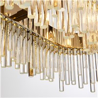 gold crystal chandeliers light dinning room led crystal  and pendants G9 110V 220V Rectangular chandelier