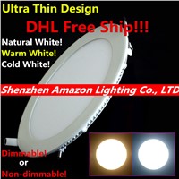 20pcs Ultra Bright 3W 6W 9W 12W 15W 25W Led Ceiling Recessed Downlight Round/Square Panel light 1800Lm Led Panel Bulb Lamp Light