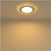 Aluminum Glass Round Led Downlights 3 emitting color changeable Led Panel Light AC85-265V Recessed LED Ceiling down lights